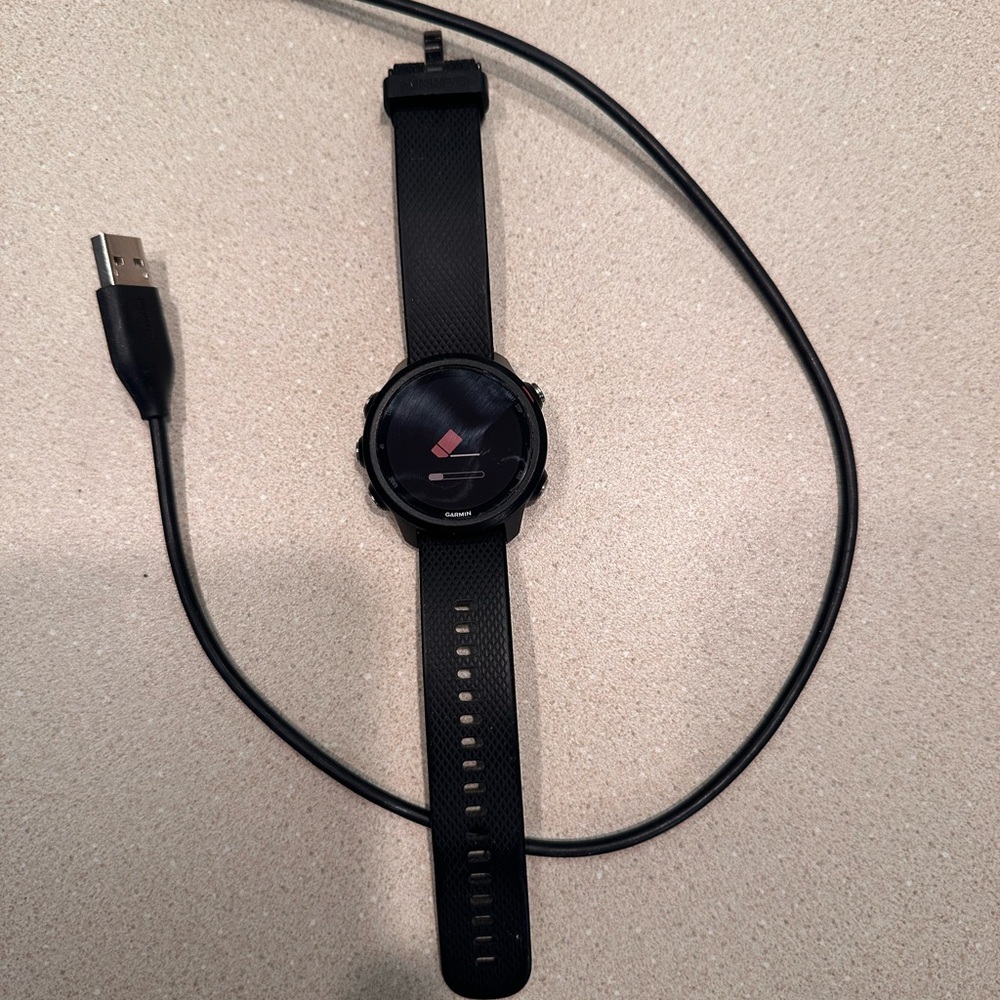 Garmin Forerunner 245 - Black - Fitness Smartwatch with Charger Cable